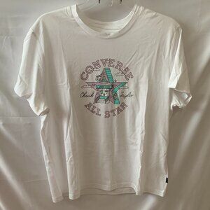 CONVERSE Chuck Taylor All Star Store Graphic Tee in White Sz LARGE